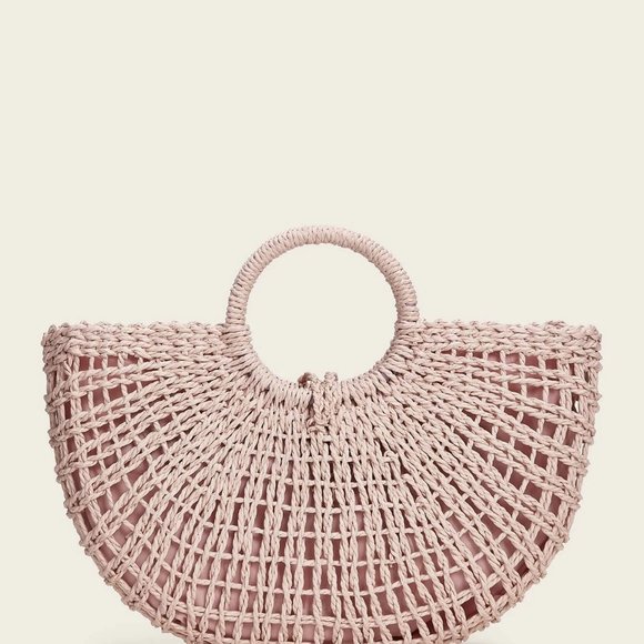 Woven Tote Bag With Ring Handle - Picture 3 of 5